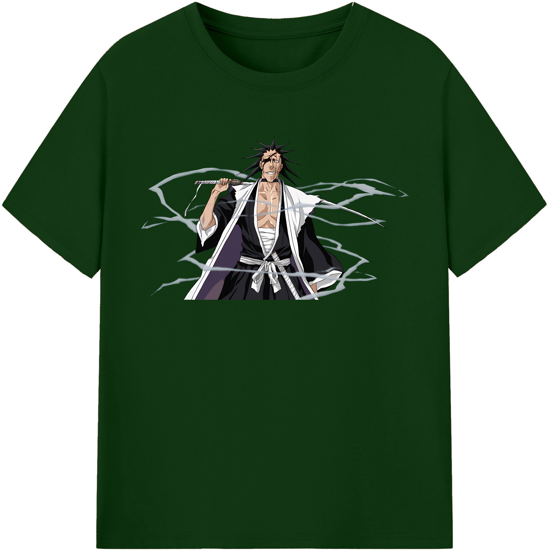 （画像用） ブリーチ ざらき けんぱち BLEACH Zaraki Kenpachi 綿100％半袖Tシャツ（フロントプリント）